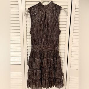 👗 Metallic Smocked Sleeveless Tiered A-Line Skirt Party Dress by 1.STATE Size S